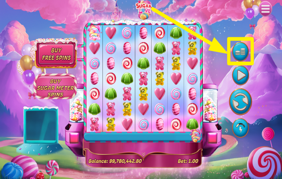 Sugar Love ИЗМЕНИТЕ СУММУ СТАВКИ.