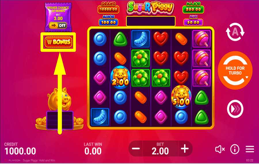 Sugar Piggy Hold and Win 6x5 ACQUÉRIR DES BONUS.
