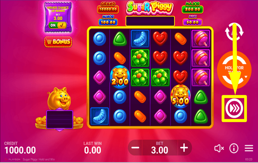 Sugar Piggy Hold and Win 6x5 ACTIVER LE MODE TURBO.