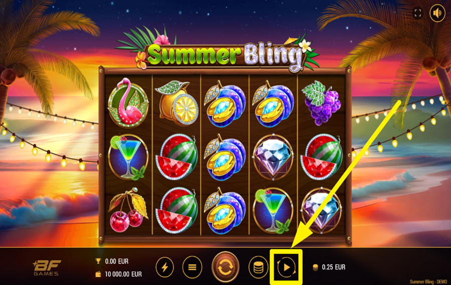 Summer Bling AUTOMATISCHES SPIEL AUSLÖSEN.