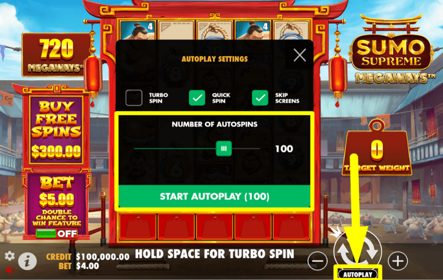 Sumo Supreme Megaways PROCEED WITH AUTOPLAY.