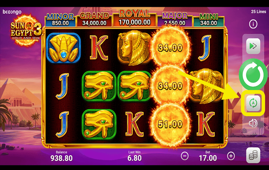 Sun of Egypt 3 Utilisation de la fonction facultative « Lecture automatique ».