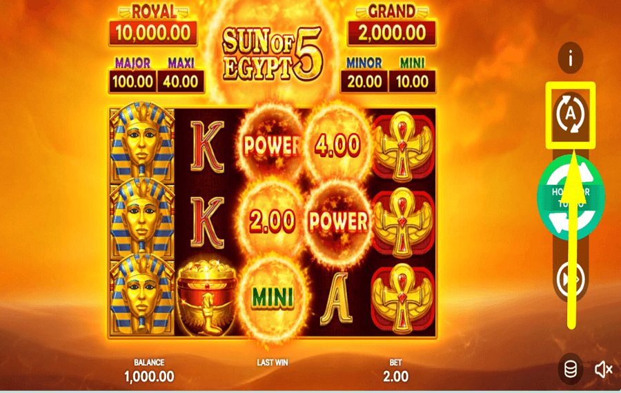 Sun of Egypt 5 Hold and Win AUTOMATISCH FORTFAHREN.