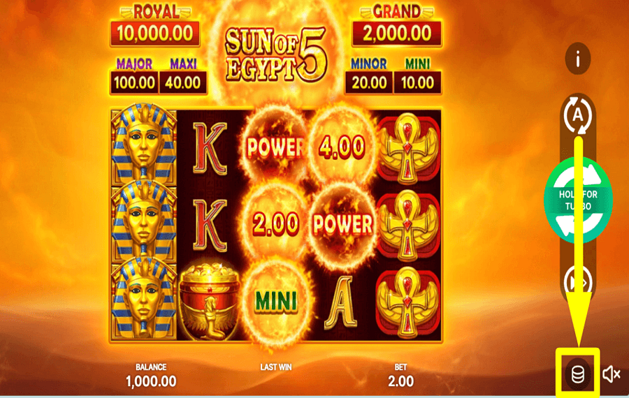 Sun of Egypt 5 Hold and Win PLATZIEREN SIE IHRE WETTE.
