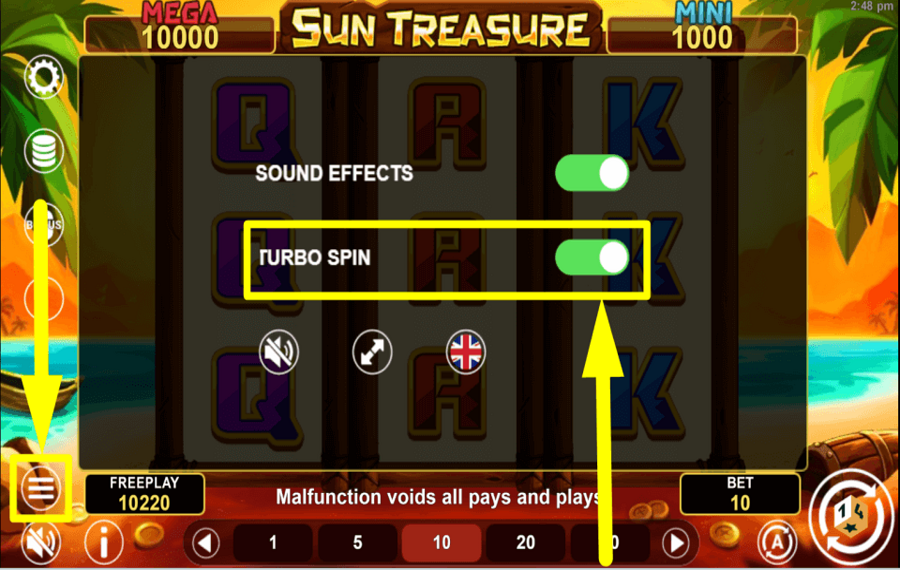 Sun Treasure SPEED UP THE GAME.