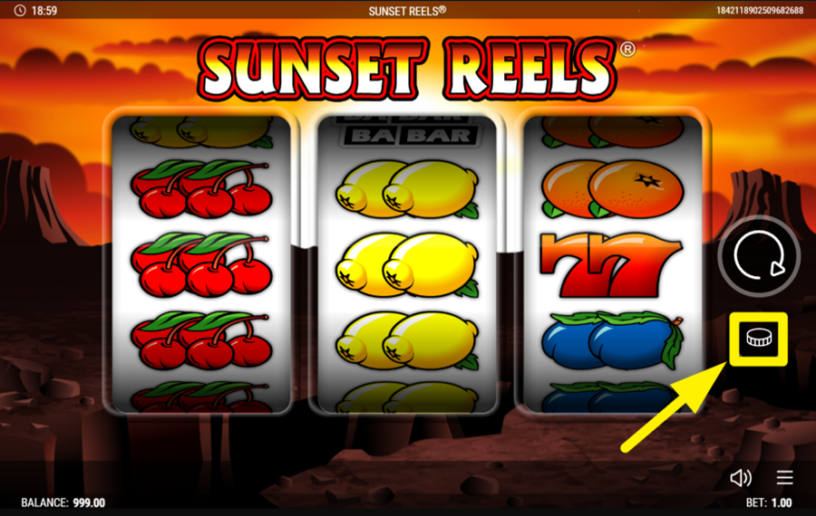 Sunset Reels ASSIGN A BET VALUE.