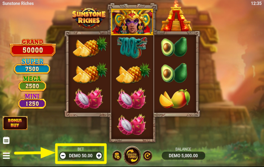 Sunstone Riches ASSIGN A BET VALUE.