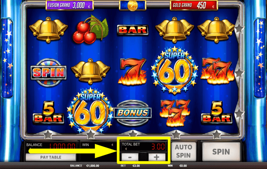 Super 60 Stars BESTIMMEN SIE DEN EINSATZ.