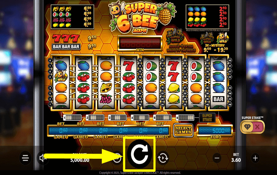 Super 6 Bee Jackpot SPIN TO WIN.