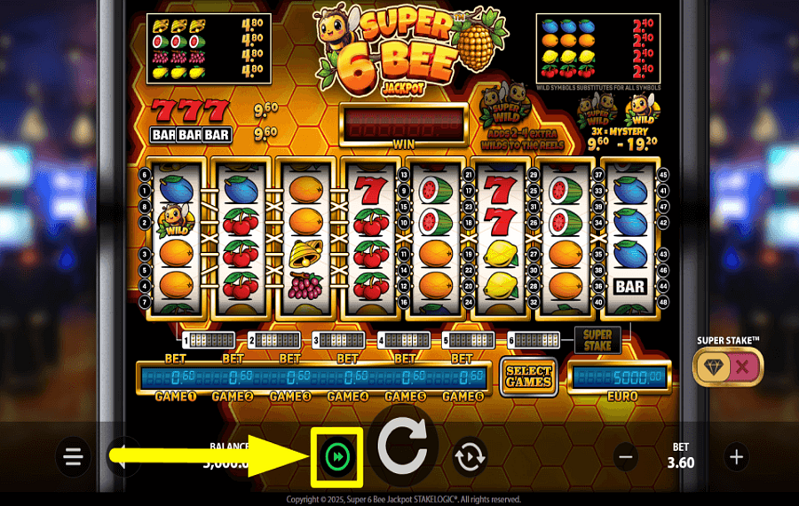 Super 6 Bee Jackpot SPEED UP THE GAME.