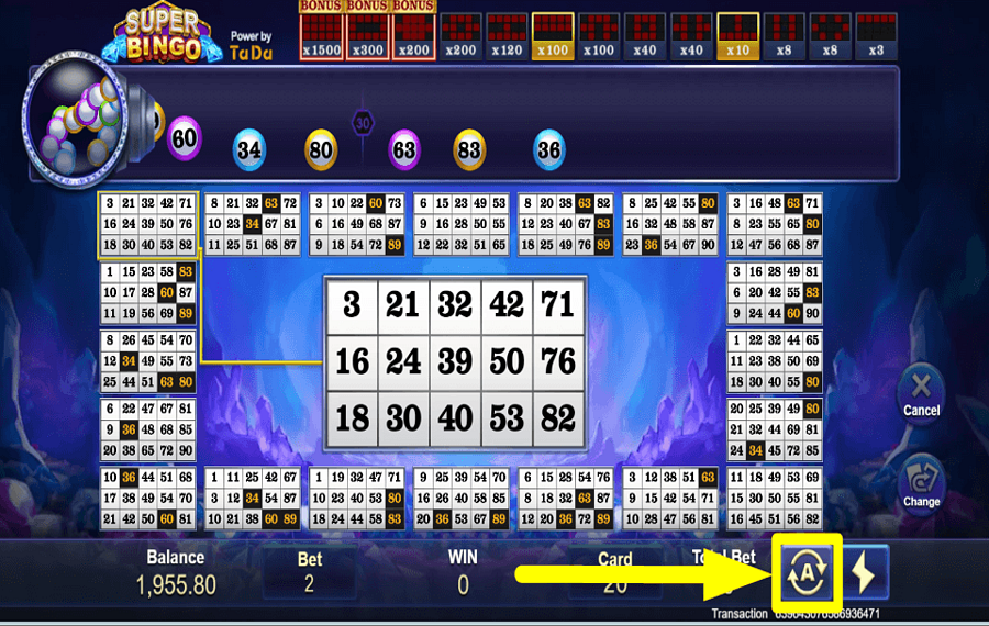 Super Bingo UTILISER LA LECTURE AUTOMATIQUE.