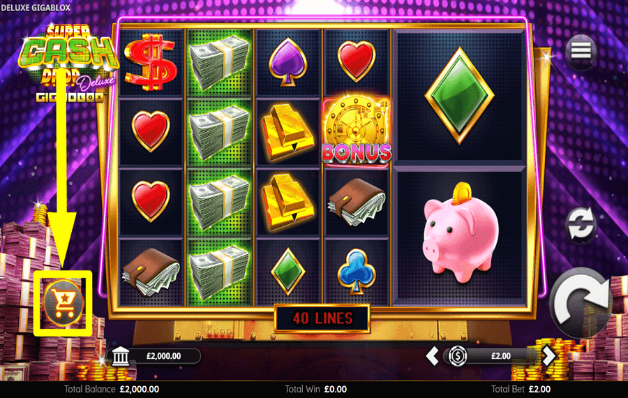 Super Cash Drop Deluxe Gigablox BUY EXTRA SPINS.