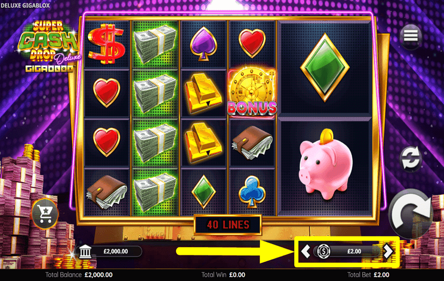 Super Cash Drop Deluxe Gigablox DETERMINE YOUR BET.