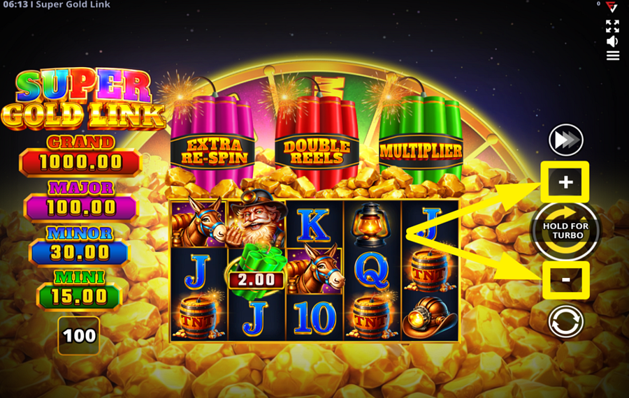 Super Gold Link Running Wins SPECIFY YOUR WAGER.
