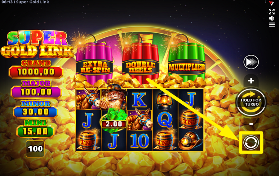 Super Gold Link Running Wins SPIN THE REELS AUTOMATICALLY.