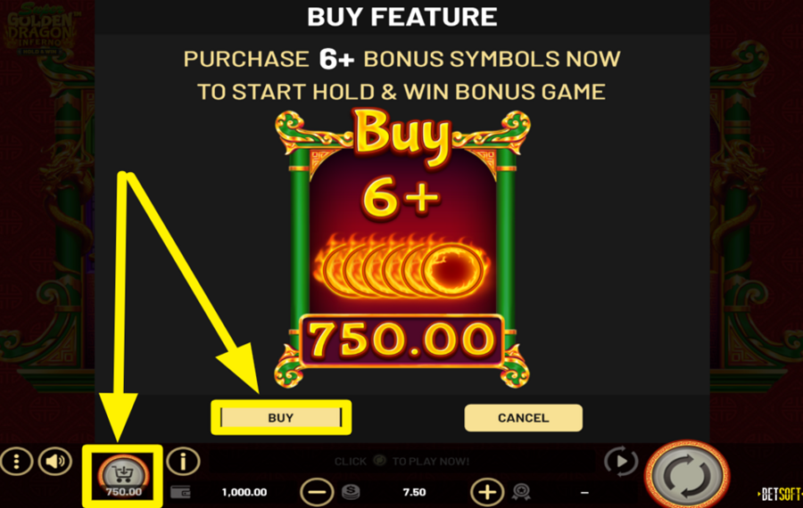 Super Golden Dragon Inferno BUY THE BONUS GAME.
