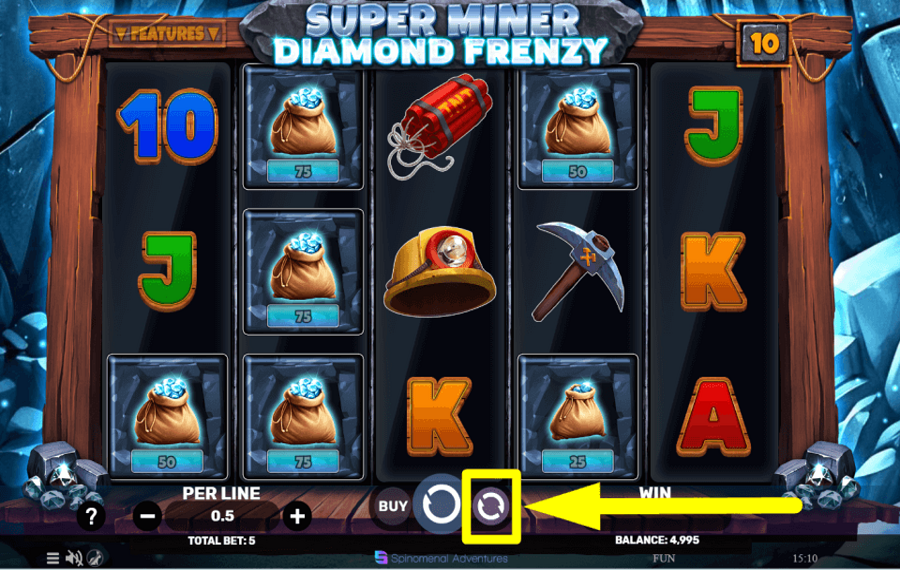 Super Miner Diamond Frenzy LANZAMIENTOS GIROS AUTOMÁTICOS.