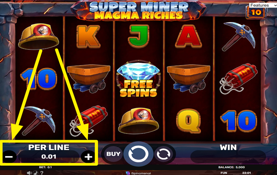 Super Miner Magma Riches GEBEN SIE IHREN EINSATZ AN.