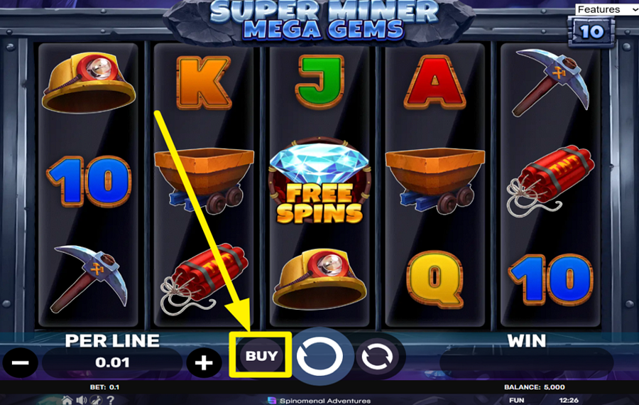 Super Miner Mega Gems ACQUISTA GIRI GRATUITI.