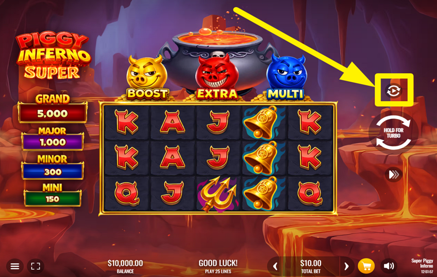 Super Piggy Inferno 自動再生機能を使用してください。