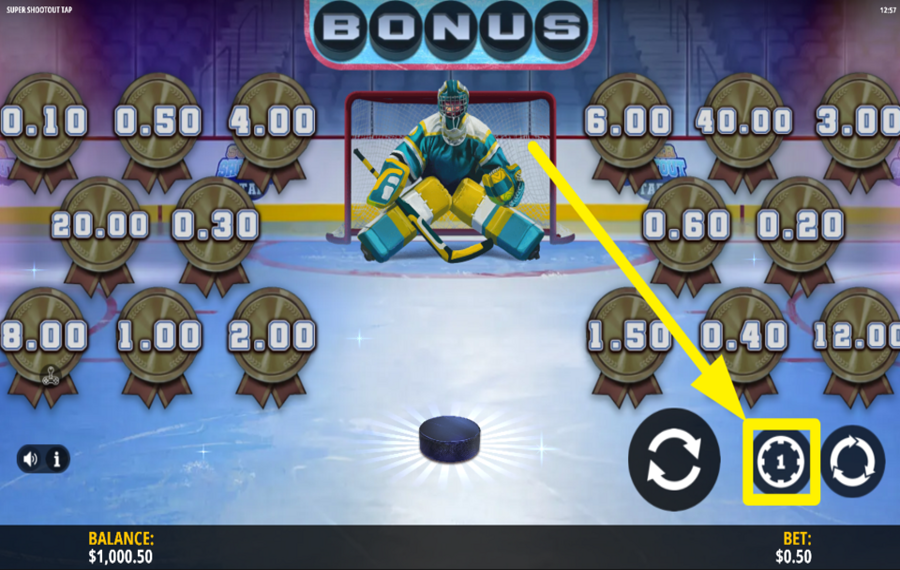 Super Shootout Tap PLACE YOUR BET.