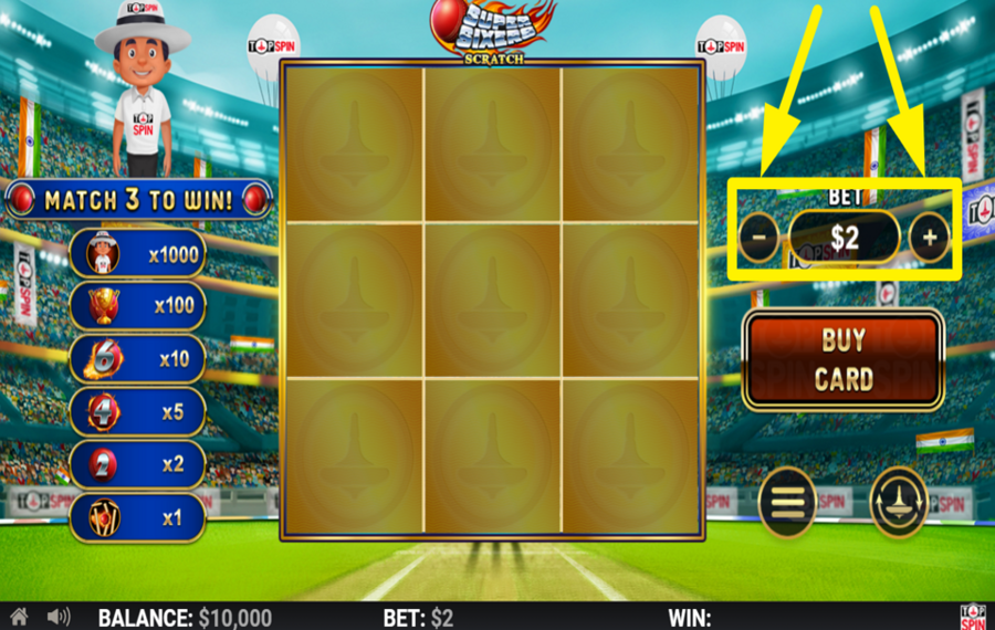 Super Sixers Scratch AJUSTEZ VOTRE MISE.