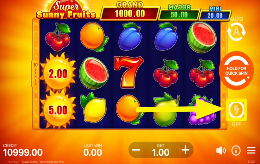 Super Sunny Fruits Hold and Win CHANGEZ LA VITESSE.