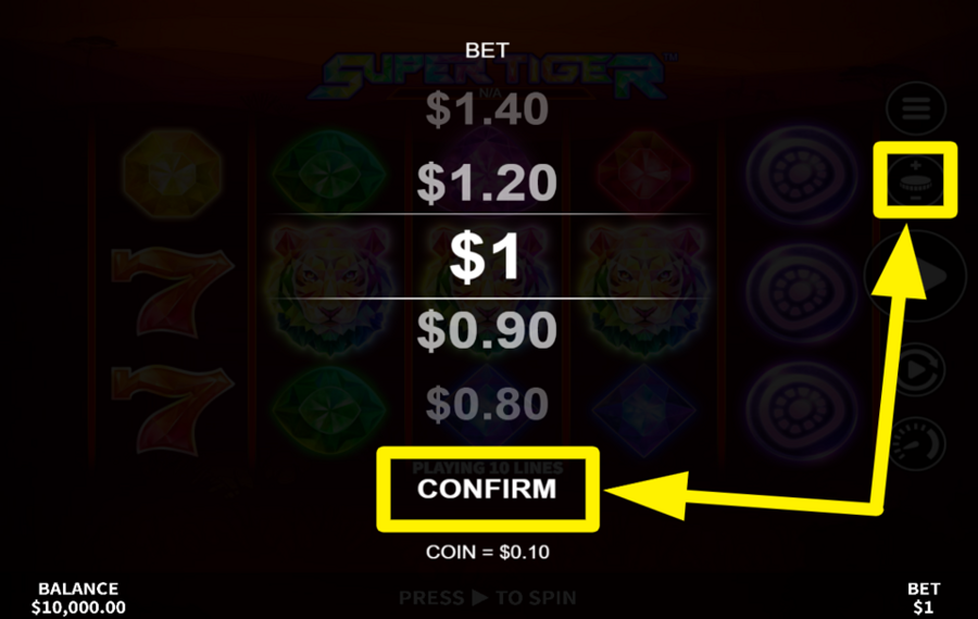 Super Tiger Weisen Sie einen Einsatzwert zu.