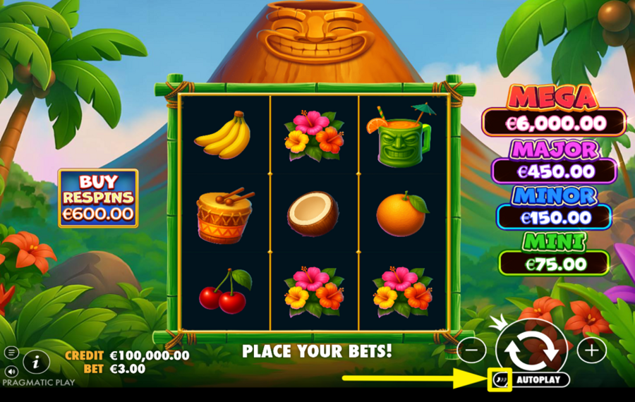 Super Tiki Strike ACCELERARE GLI SPIN.