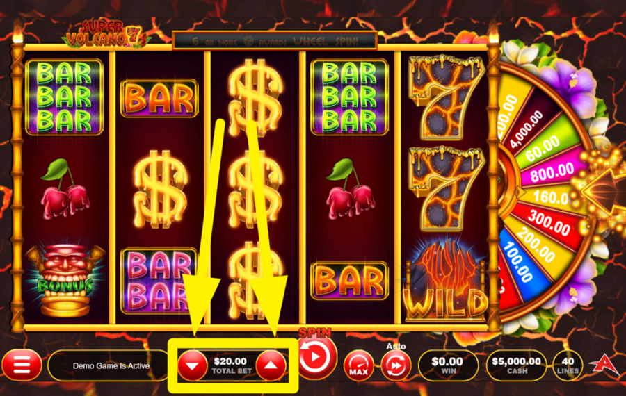 Super Volcano 7s Quick Spin ASSIGN A BET VALUE.