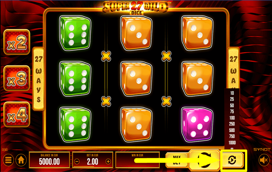 Super Wild 27 Dice VERWENDEN SIE DIE AUTOPLAY-FUNKTION.