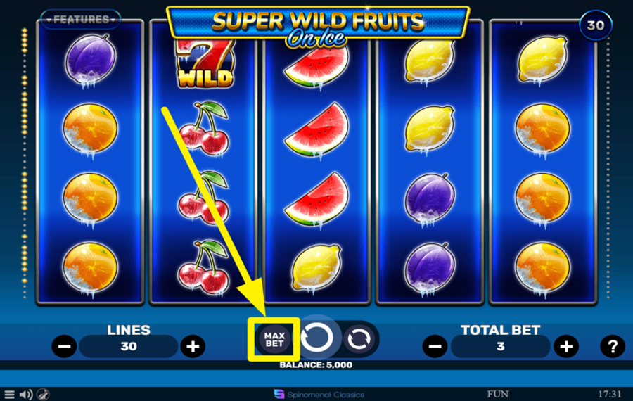 Super Wild Fruits On Ice ALLOCATE THE HIGHEST BET AMOUNT.