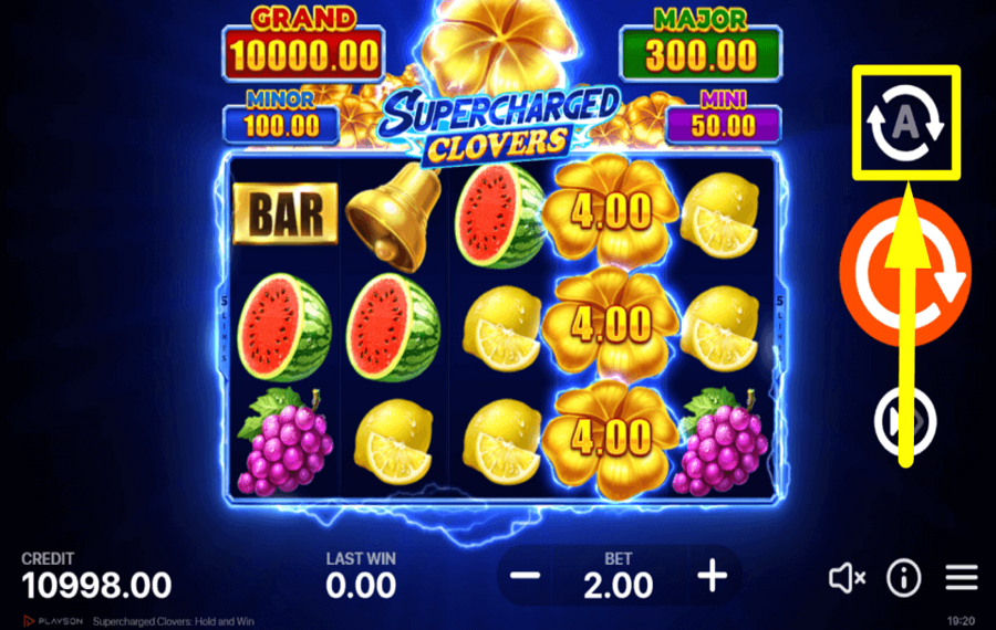 Supercharged Clovers Hold and Win АКТИВИРУЙТЕ АВТОВОСПРОИЗВЕДЕНИЕ.