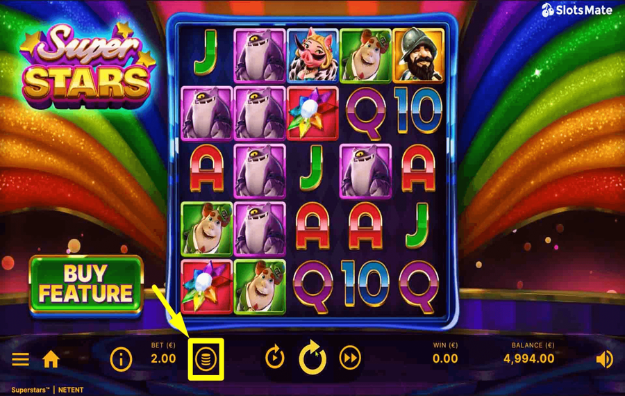 Superstars Scegli l'importo della tua scommessa. 