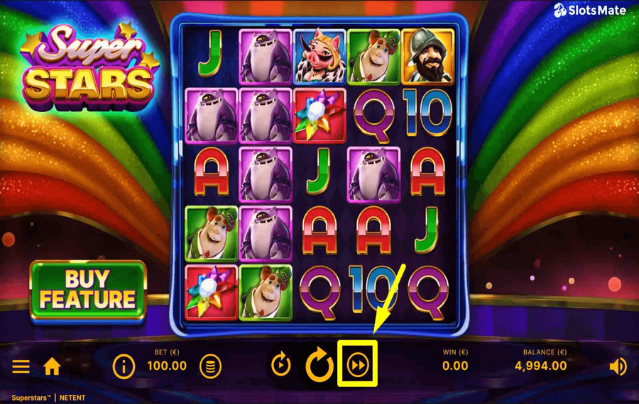 Superstars Utilizzando la funzione opzionale "Turbo".