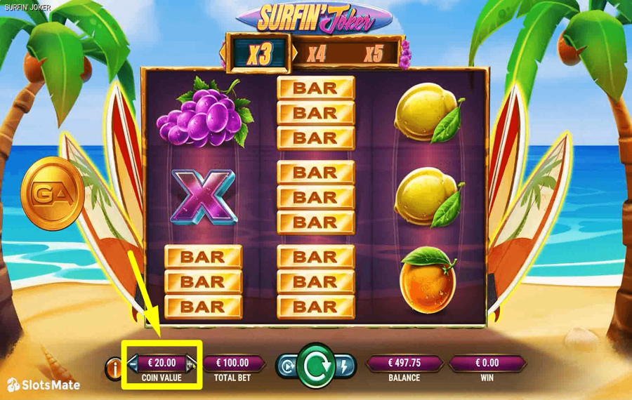 Surfin Joker Выберите сумму ставки. 