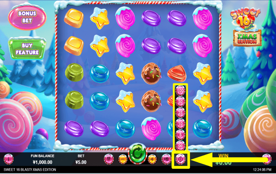 Sweet 16 Blast Christmas Edition SPIN AUTOMATICALLY.