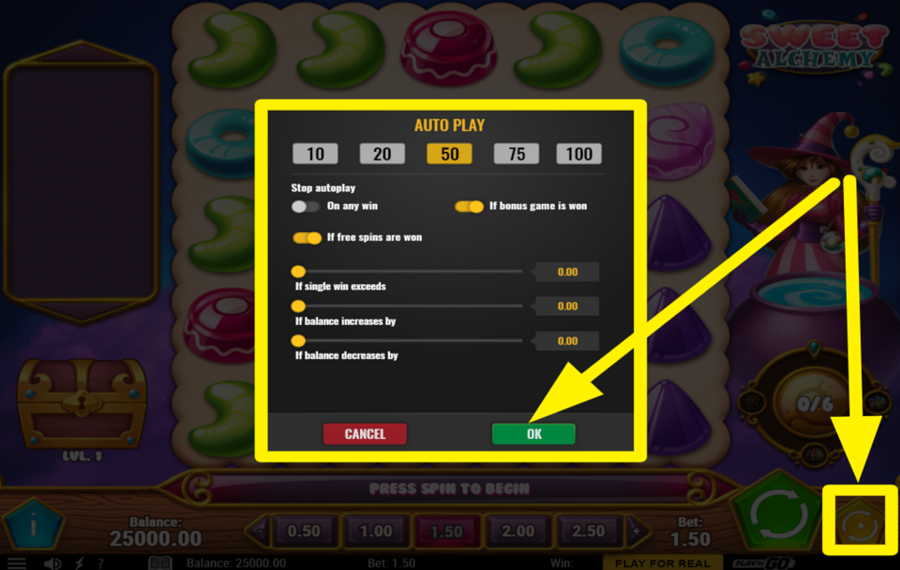 Sweet Alchemy UTILISEZ LA FONCTION DE LECTURE AUTOMATIQUE.