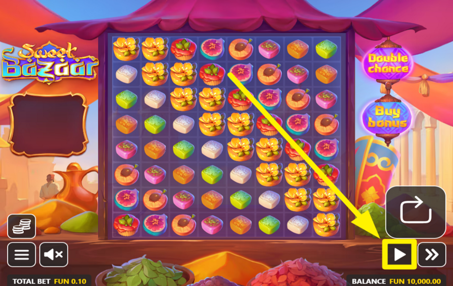 Sweet Bazaar FAITES TOURNER LES ROULEAUX AUTOMATIQUEMENT.