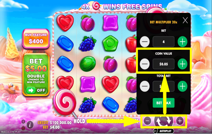 Sweet Bonanza ADJUST THE COINS.