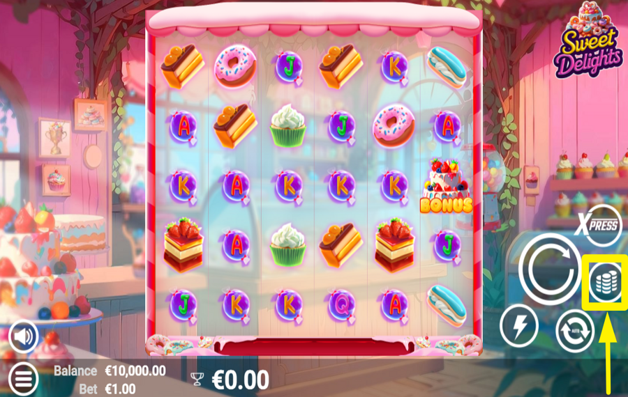 Sweet Delights ВЫБЕРИТЕ РАЗМЕР СТАВКИ.