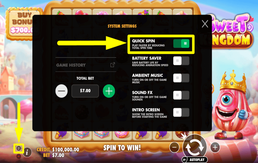 Sweet Kingdom ACCÉLÉREZ LE JEU.
