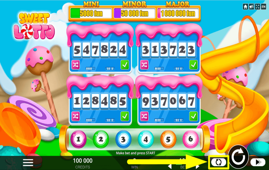 Sweet Lotto ABILITA GIRI AUTOMATICI.