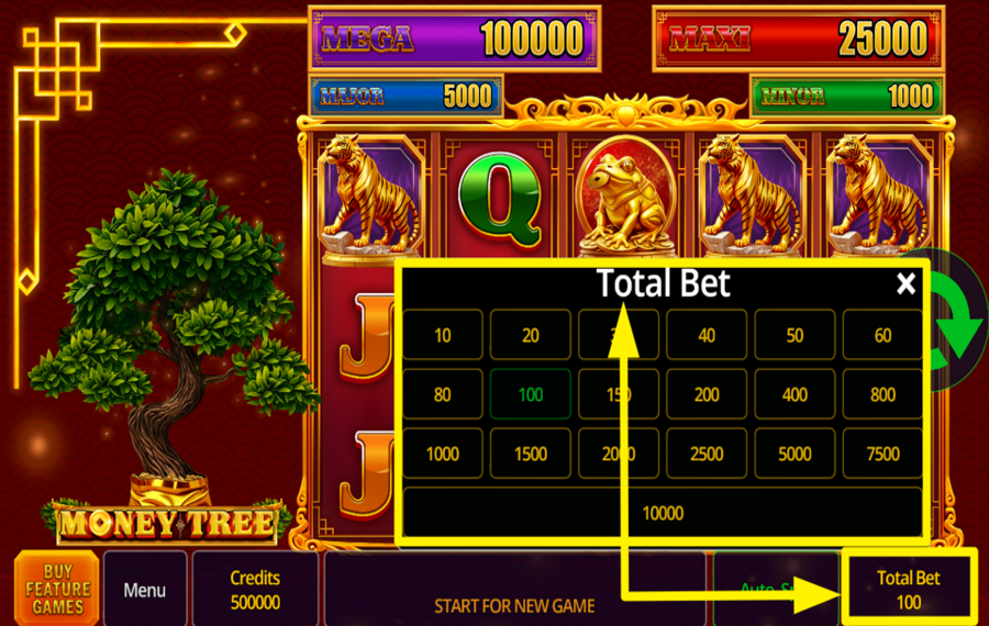 Swintt Money Tree ВЫБЕРИТЕ СУММУ СТАВКИ.