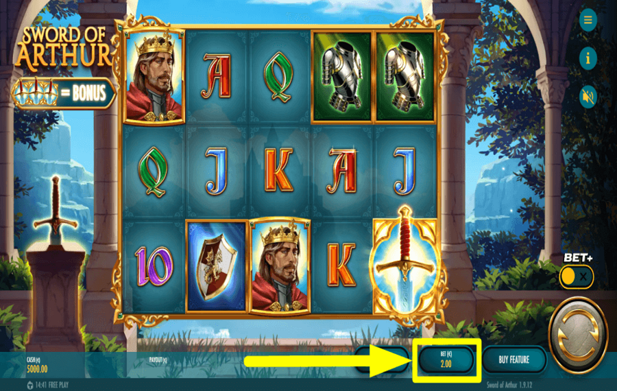 Sword of Arthur ВЫБЕРИТЕ СВОЮ СТАВКУ.