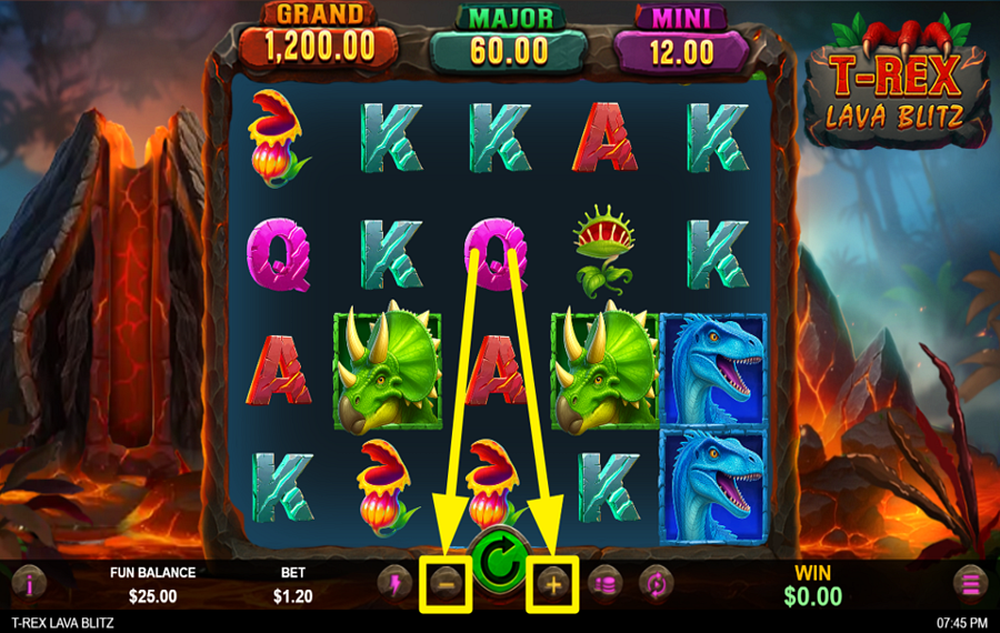 T Rex Lava Blitz SPECIFY YOUR WAGER.