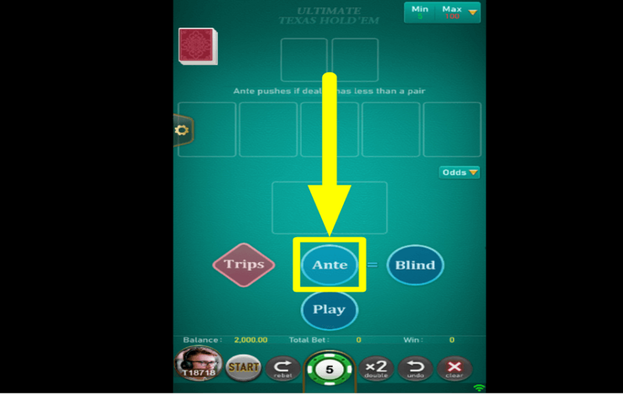 TaDa Games Ultimate Texas Holdem PLACEZ VOTRE PARI.