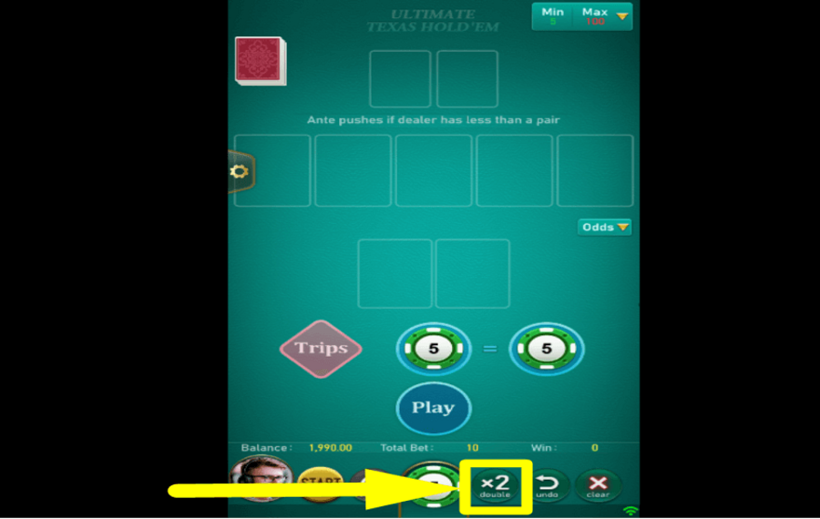 TaDa Games Ultimate Texas Holdem AUGMENTEZ VOTRE MISE.