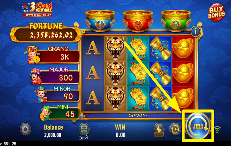 TaDa Gaming 3 Coin Wild Tiger TOURNEZ POUR RÉUSSIR!