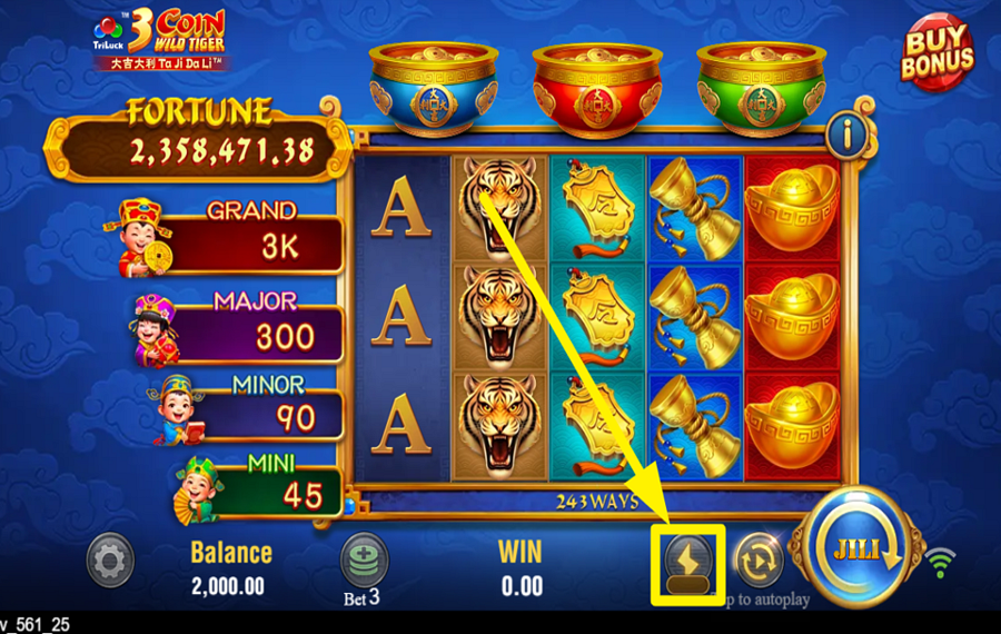 TaDa Gaming 3 Coin Wild Tiger AUGMENTEZ LE TEMPO.